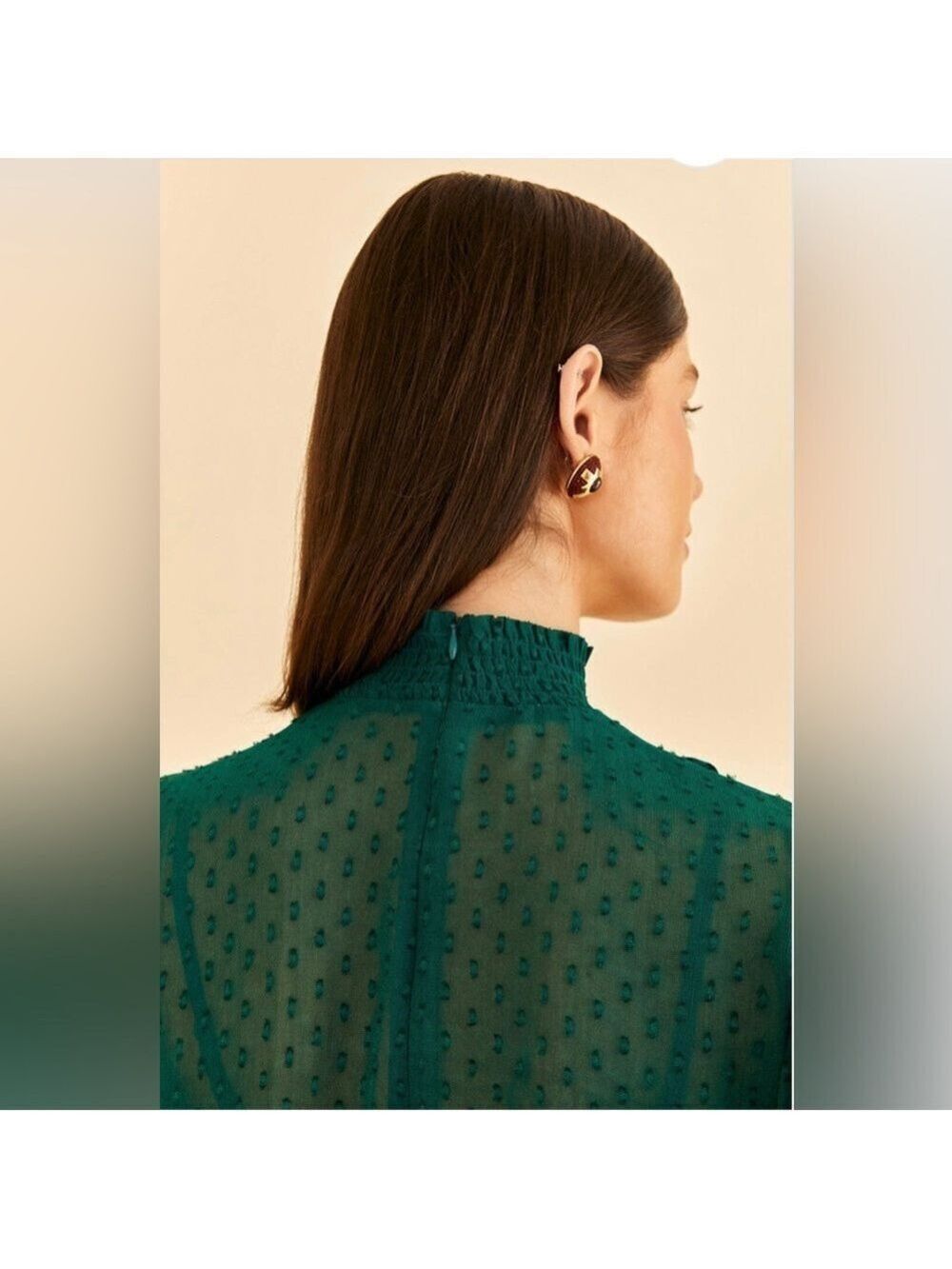 Farm Rio Emerald Ruffle Long Sleeve Blouse - Picture 10 of 11